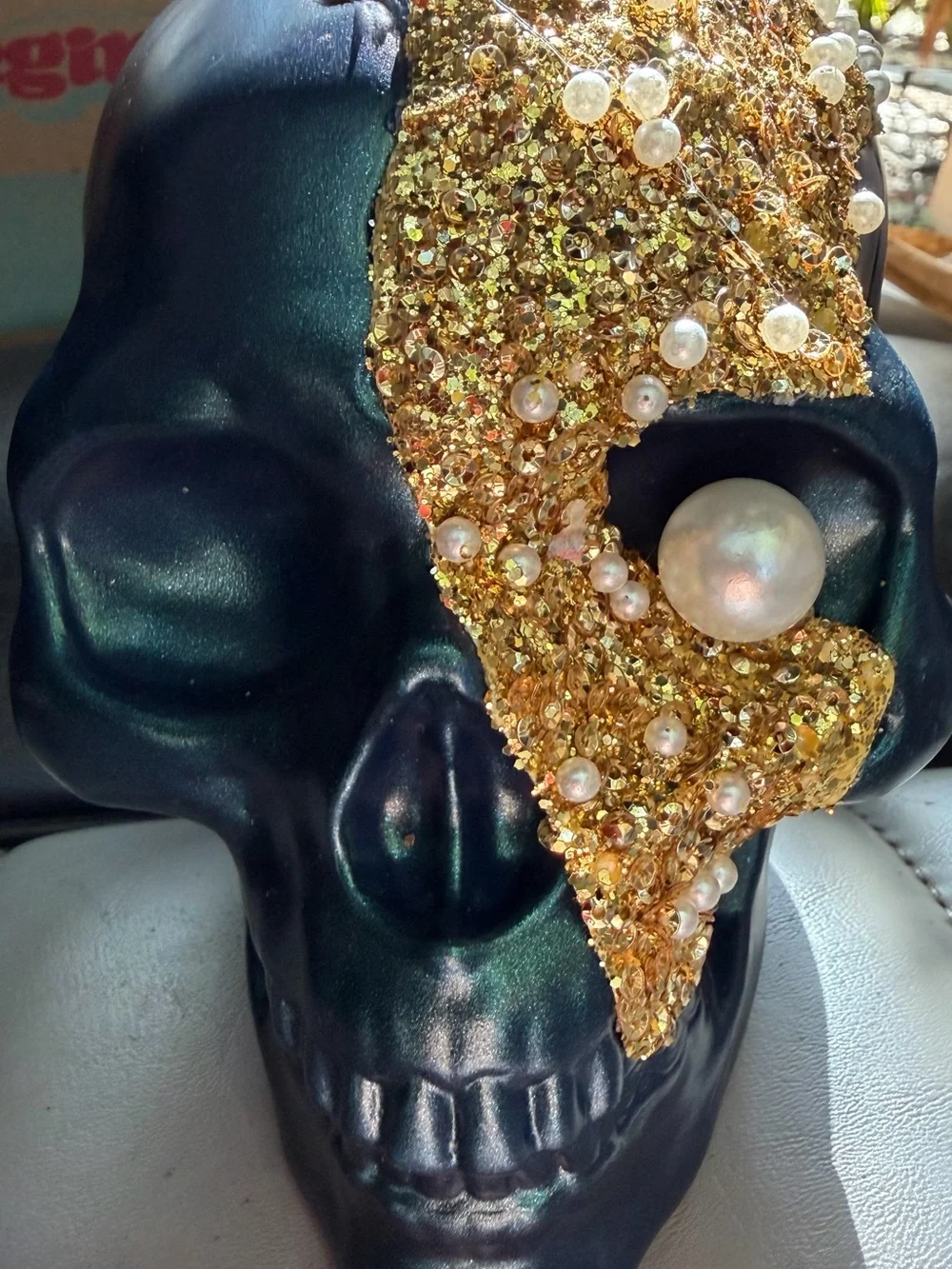 10 for $15 Handcrafted Black and Gold Decorative Skull Accent